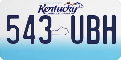 KY license plate 543UBH