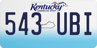 KY license plate 543UBI