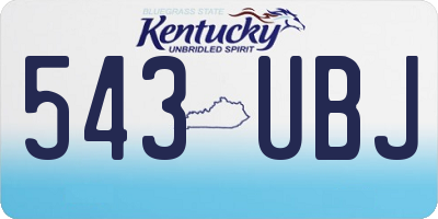 KY license plate 543UBJ