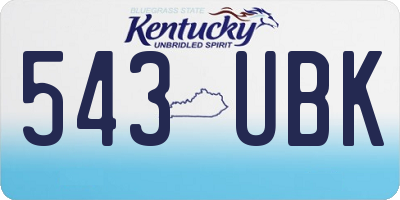 KY license plate 543UBK
