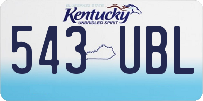 KY license plate 543UBL