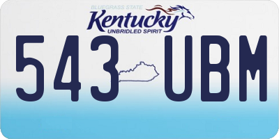 KY license plate 543UBM