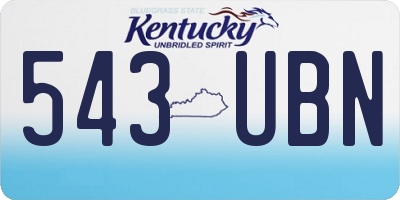 KY license plate 543UBN