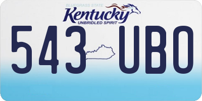 KY license plate 543UBO