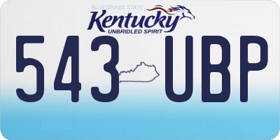 KY license plate 543UBP