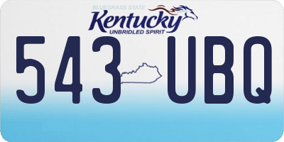 KY license plate 543UBQ