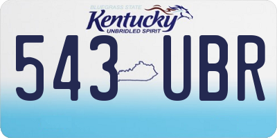 KY license plate 543UBR