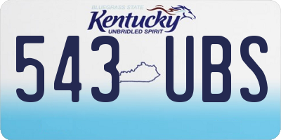 KY license plate 543UBS