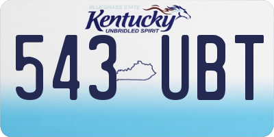 KY license plate 543UBT