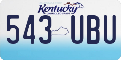KY license plate 543UBU