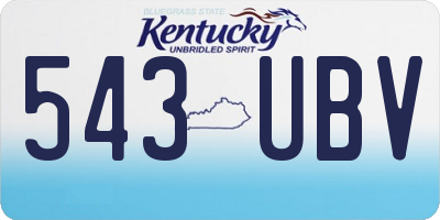 KY license plate 543UBV