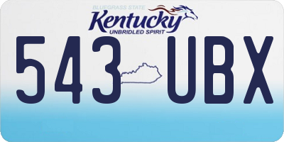 KY license plate 543UBX