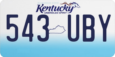 KY license plate 543UBY