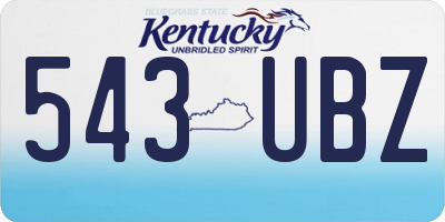 KY license plate 543UBZ