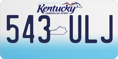 KY license plate 543ULJ