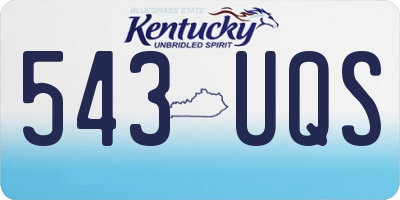 KY license plate 543UQS