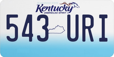 KY license plate 543URI