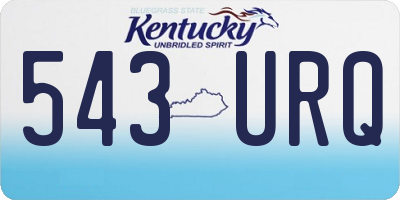 KY license plate 543URQ