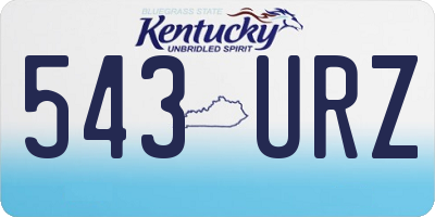 KY license plate 543URZ