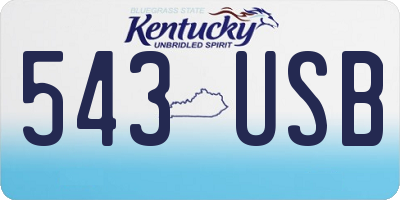 KY license plate 543USB