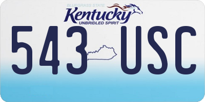 KY license plate 543USC