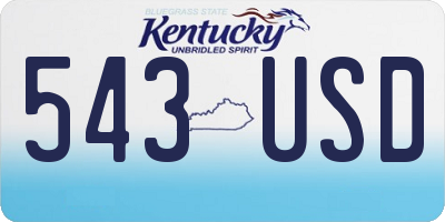KY license plate 543USD