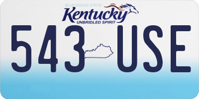 KY license plate 543USE