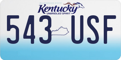 KY license plate 543USF