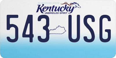 KY license plate 543USG