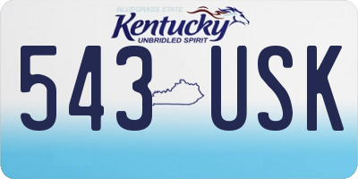 KY license plate 543USK
