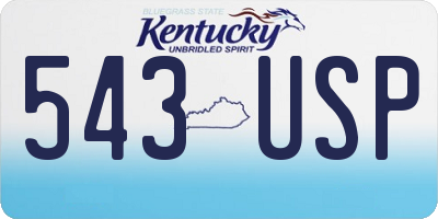 KY license plate 543USP