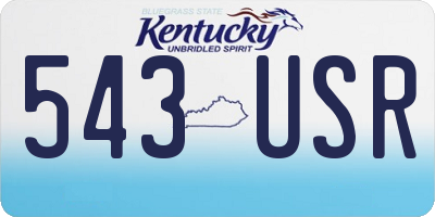 KY license plate 543USR