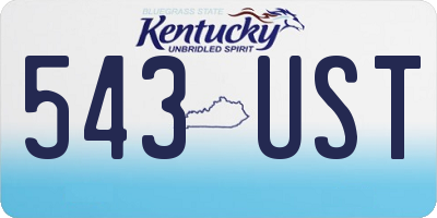 KY license plate 543UST