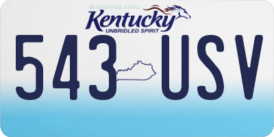 KY license plate 543USV