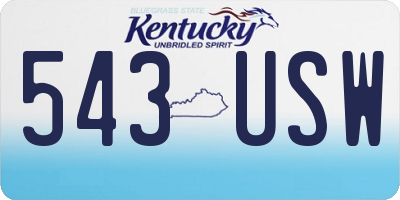KY license plate 543USW