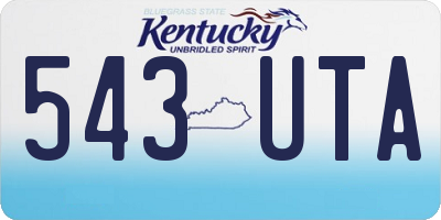 KY license plate 543UTA