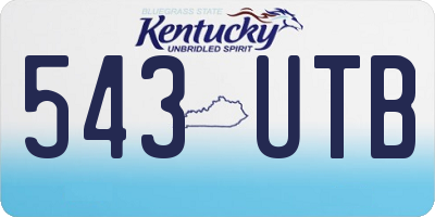KY license plate 543UTB