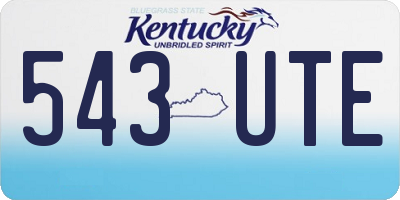 KY license plate 543UTE