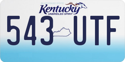 KY license plate 543UTF