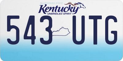 KY license plate 543UTG