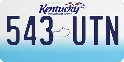 KY license plate 543UTN
