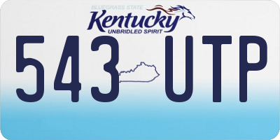 KY license plate 543UTP