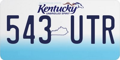 KY license plate 543UTR