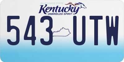 KY license plate 543UTW