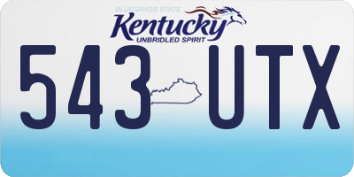 KY license plate 543UTX