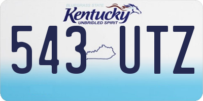 KY license plate 543UTZ