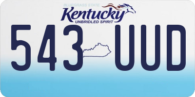 KY license plate 543UUD