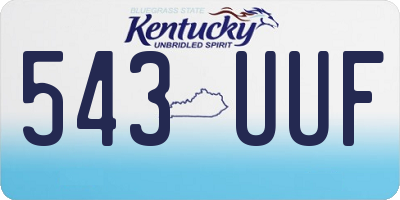 KY license plate 543UUF