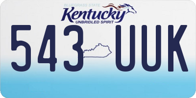KY license plate 543UUK