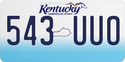 KY license plate 543UUO
